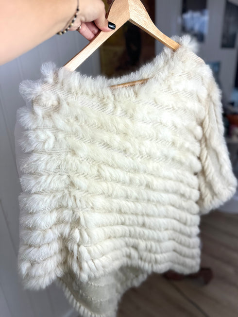 Poncho blană naturală