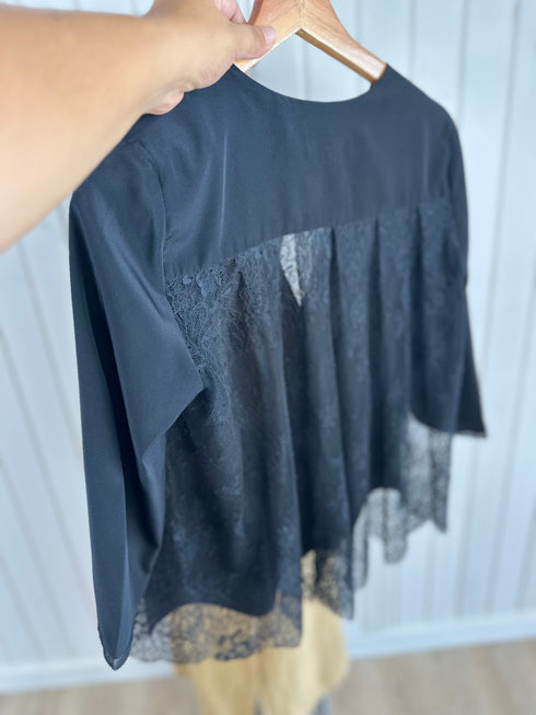 Bluză Claudie Pierlot▫️blend vascoza și dantelă fină