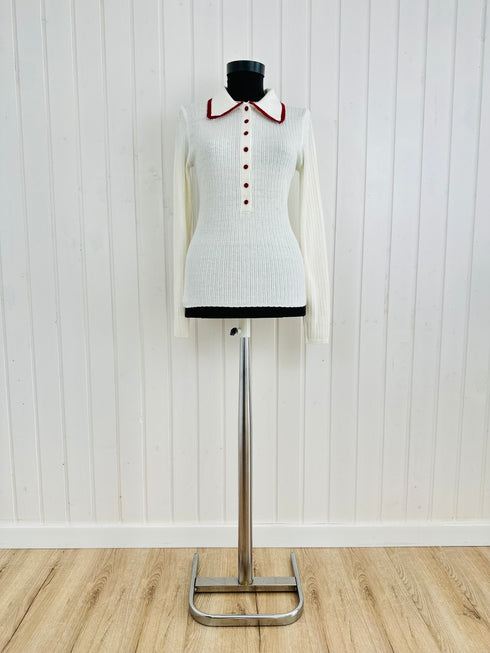 Pulover Polo Nathael-S/M și M/L▫️mix de lână și bumbac tricotat