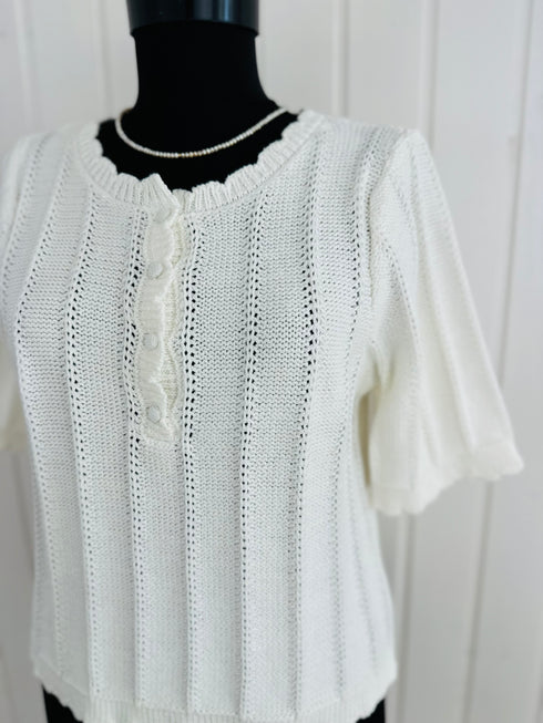 Top Nathael-S/M si M/L▫️mix de lână și bumbac tricotat