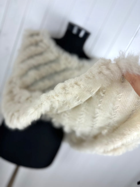 Poncho blană naturală