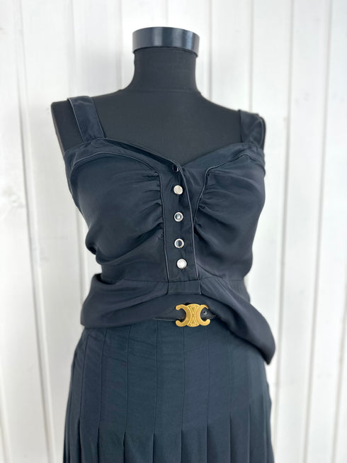 Top American Retro-XS▫️100% mătase naturală
